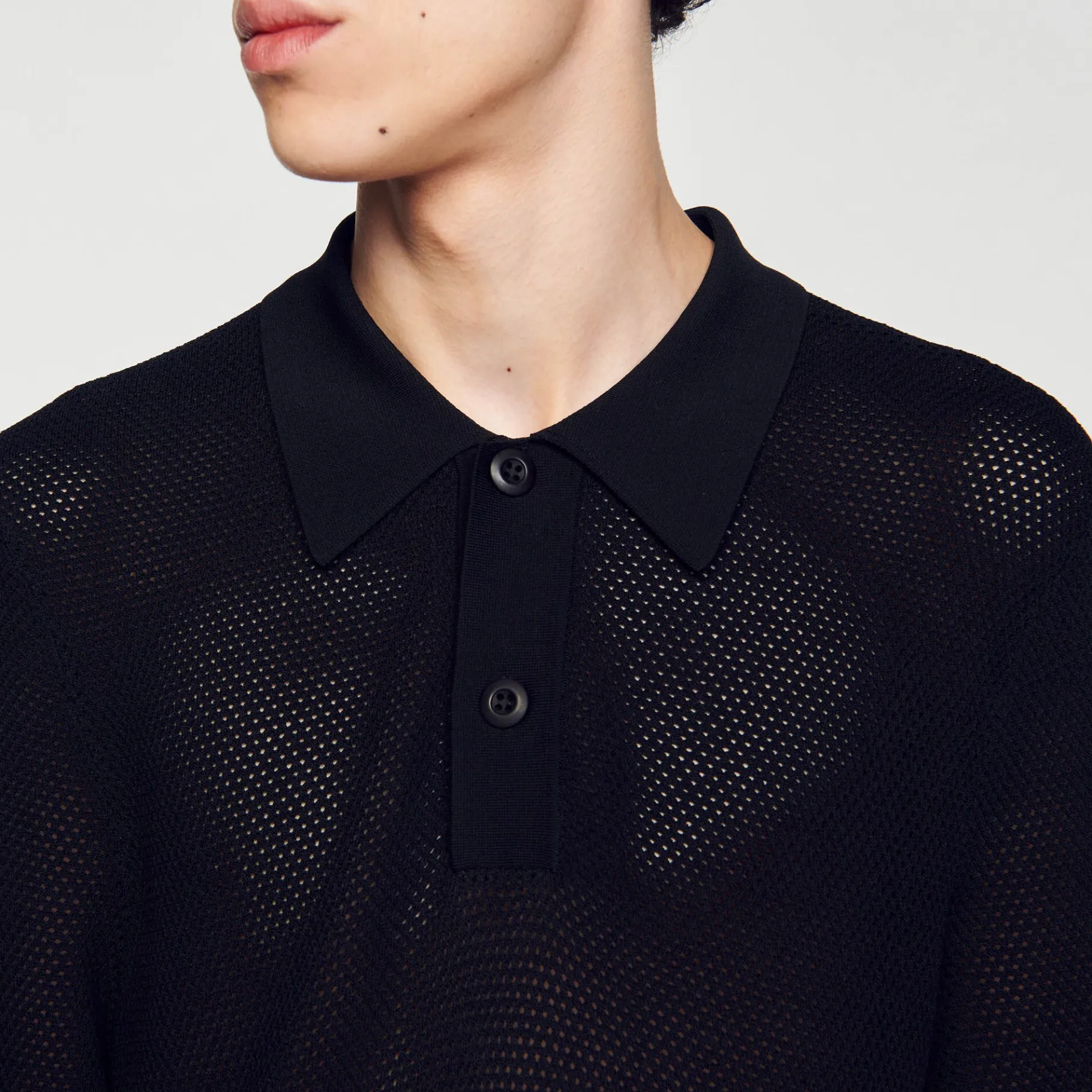 Sandro Paris Camisetas E Pólos-Polo De Malha Perfurada
