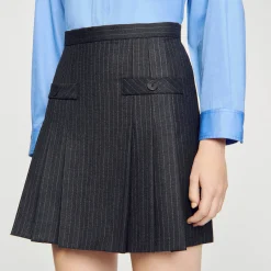 Sandro Paris Saias E Shorts-Saia Curta Listrada