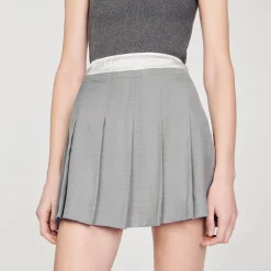 Sandro Paris Se Adequa-Saia Curta Plissada