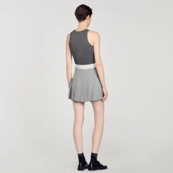 Sandro Paris Se Adequa-Saia Curta Plissada