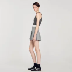 Sandro Paris Se Adequa-Saia Curta Plissada