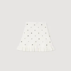 Sandro Paris Conjuntos-Saia De Malha Decorada Com Pingentes