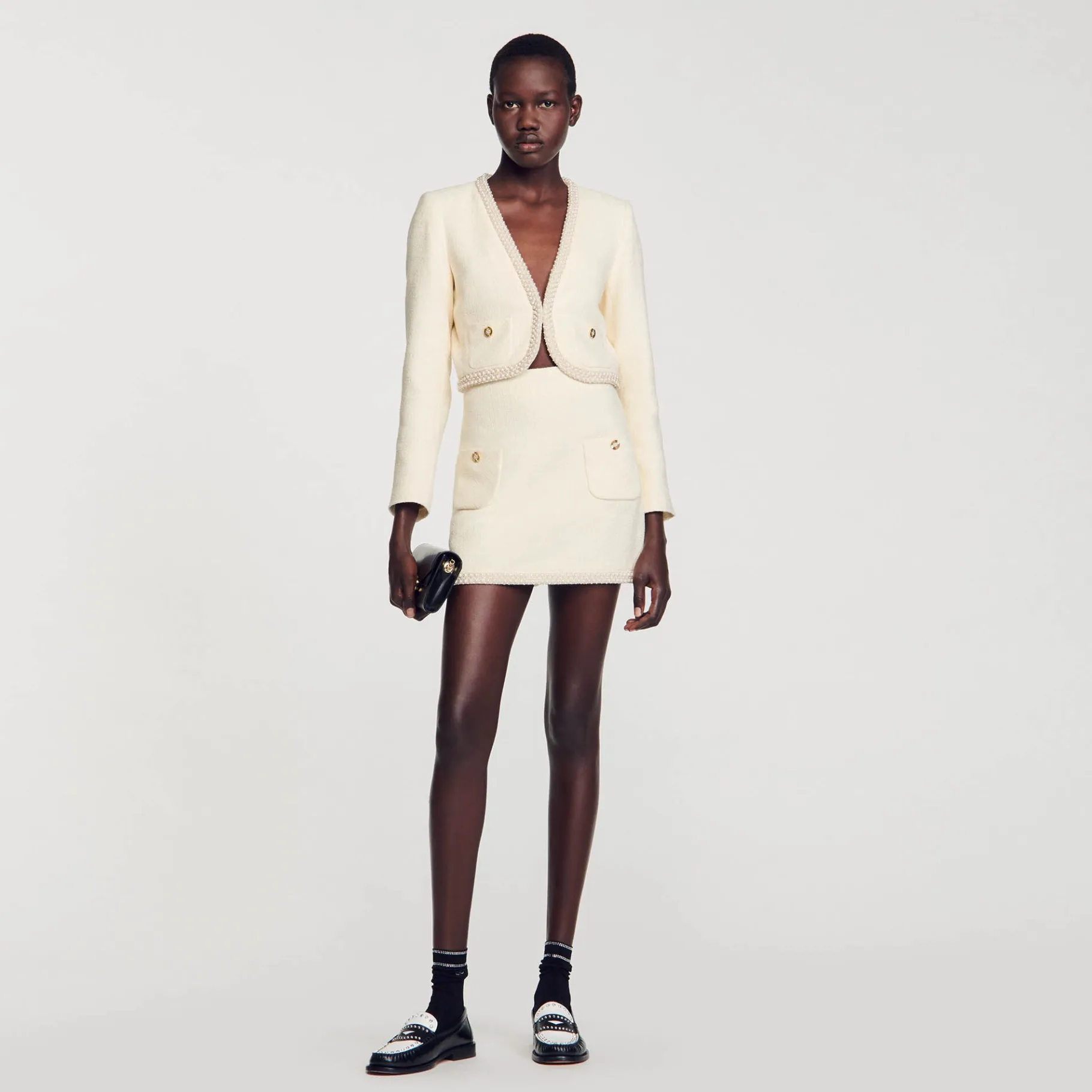 Sandro Paris Conjuntos-Saia De Sarja Pedra