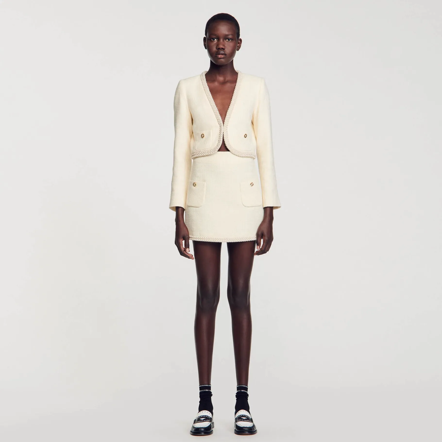 Sandro Paris Conjuntos-Saia De Sarja Pedra