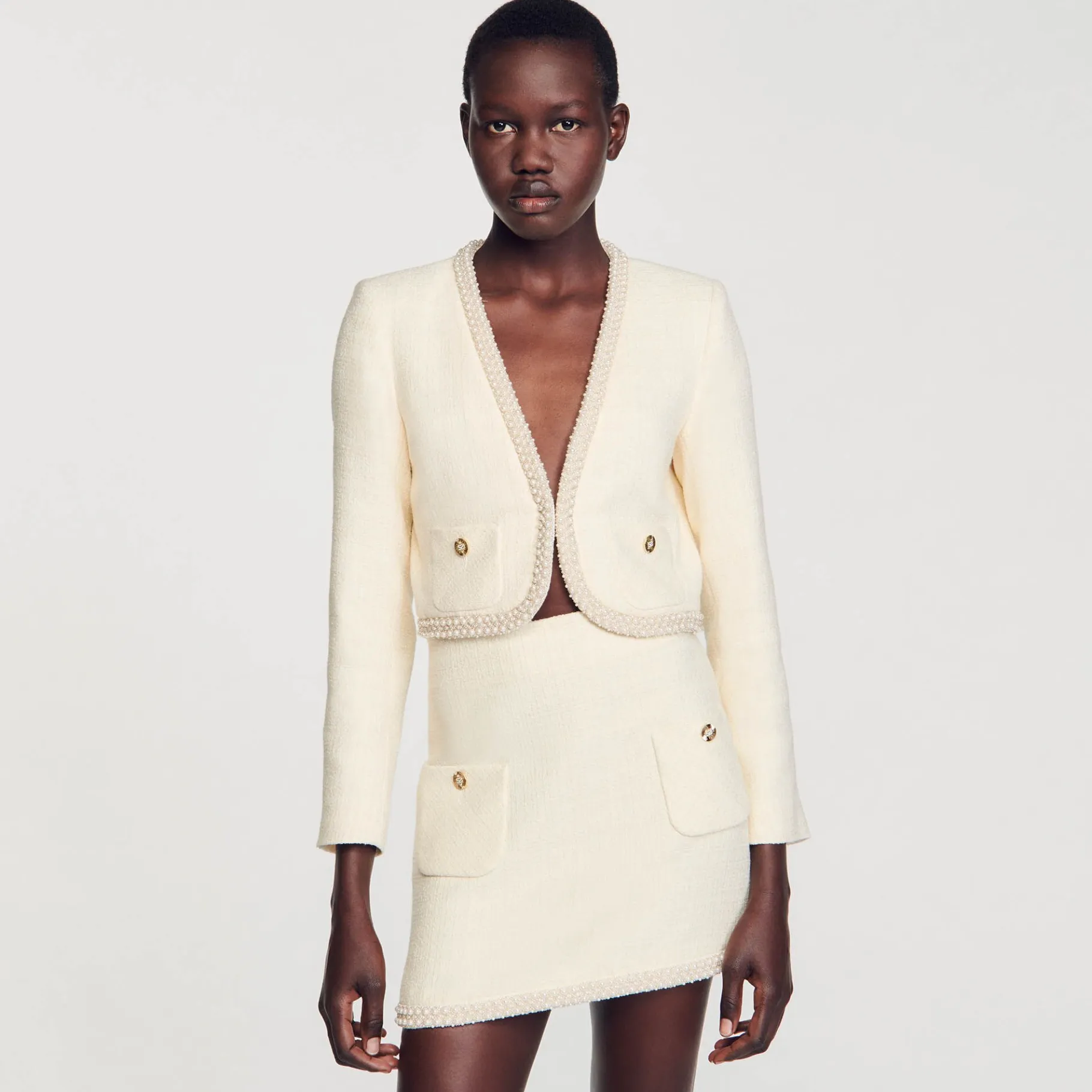 Sandro Paris Conjuntos-Saia De Sarja Pedra