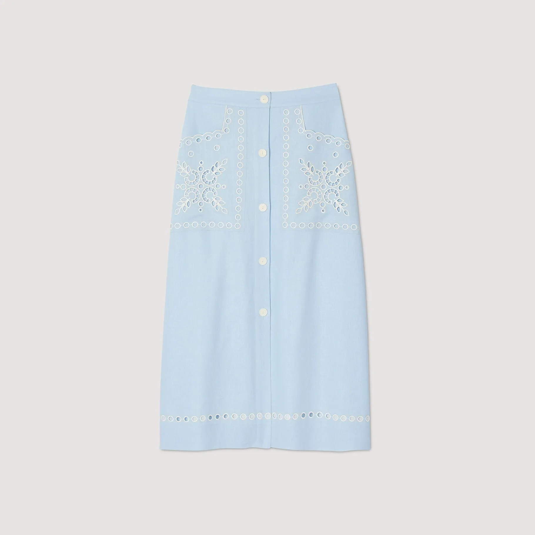 Sandro Paris Saias E Shorts-Saia Longa Bordada