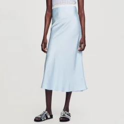 Sandro Paris Saias E Shorts-Saia Longa De Cetim