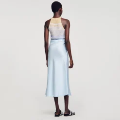 Sandro Paris Saias E Shorts-Saia Longa De Cetim