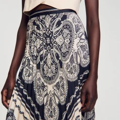 Sandro Paris Saias E Shorts-Saia Longa Esvoacante Com Bandana