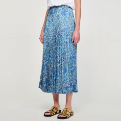 Sandro Paris Saias E Shorts-Saia Longa Fluida Com Estampa Floral