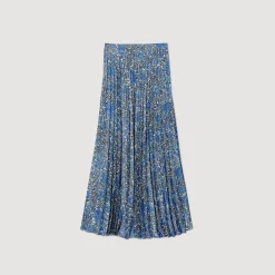 Sandro Paris Saias E Shorts-Saia Longa Fluida Com Estampa Floral