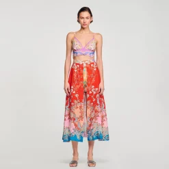 Sandro Paris Saias E Shorts-Saia Longa Trompe L'Oeil