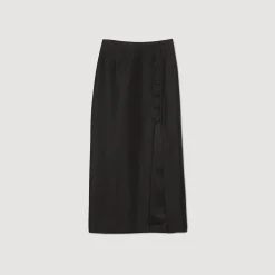 Sandro Paris Saias E Shorts-Saia Midi Com Fenda