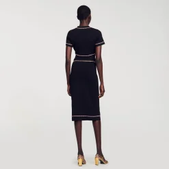 Sandro Paris Conjuntos-Saia Midi Com Strass