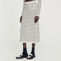 Sandro Paris Conjuntos-Saia Midi Em Malha Listrada