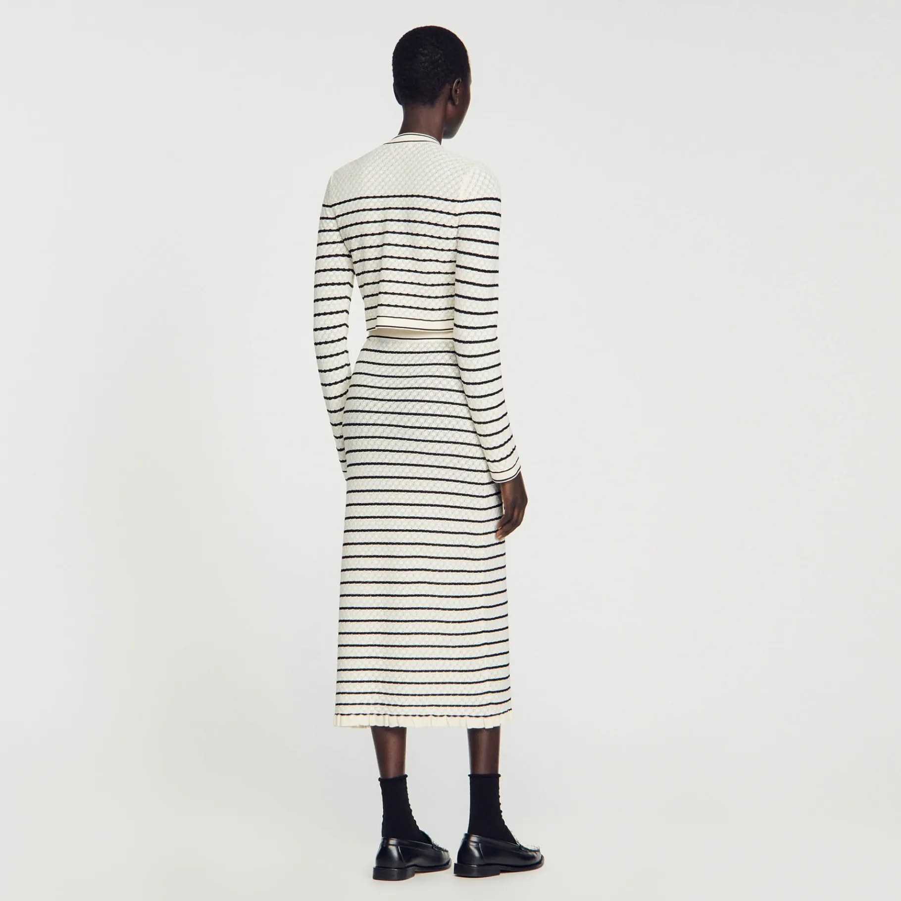 Sandro Paris Conjuntos-Saia Midi Em Malha Listrada