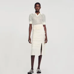 Sandro Paris Conjuntos-Saia Midi Em Malha Perfurada