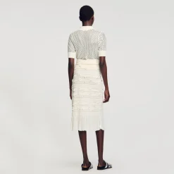 Sandro Paris Conjuntos-Saia Midi Em Malha Perfurada