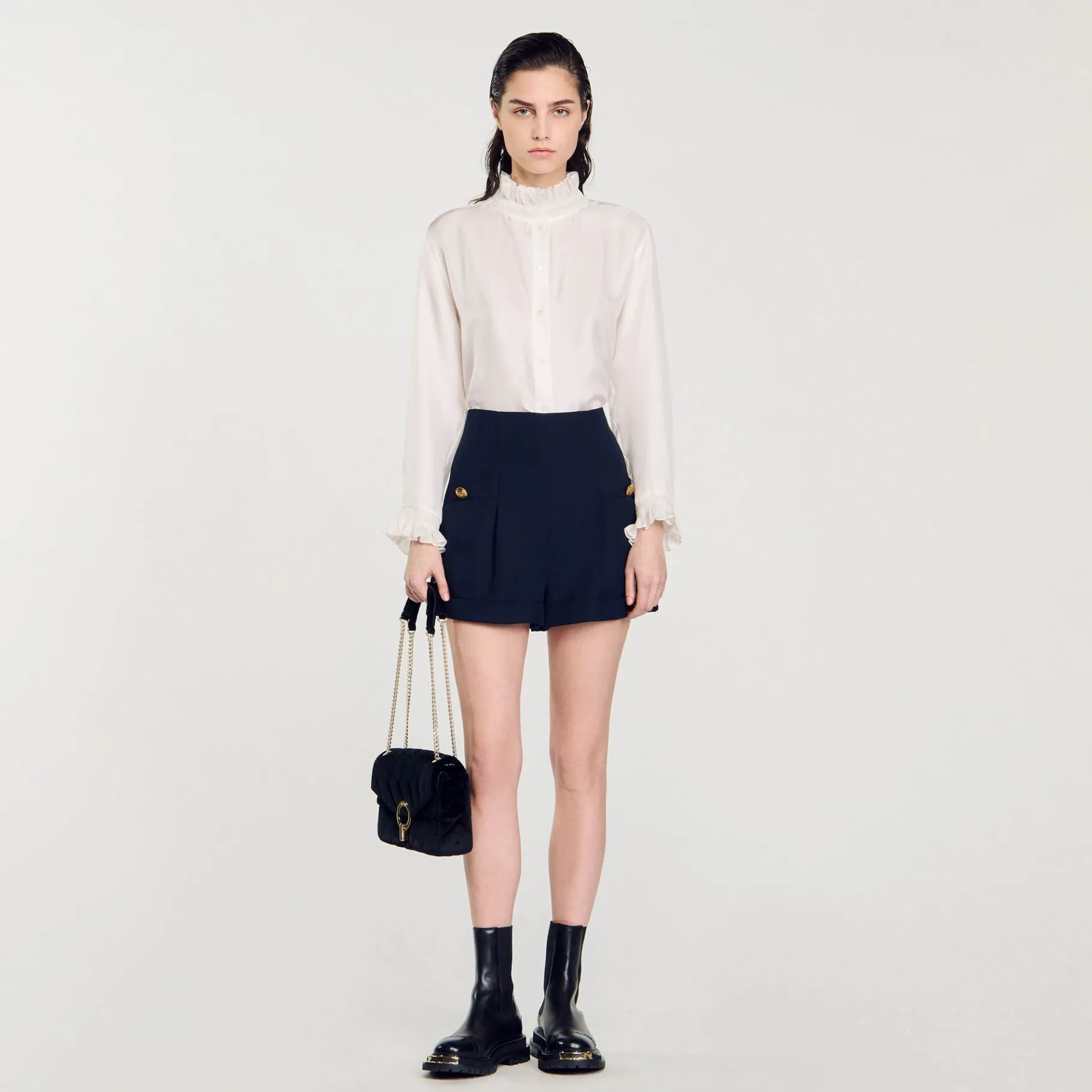 Sandro Paris Saias E Shorts-Shorts Com Bainha