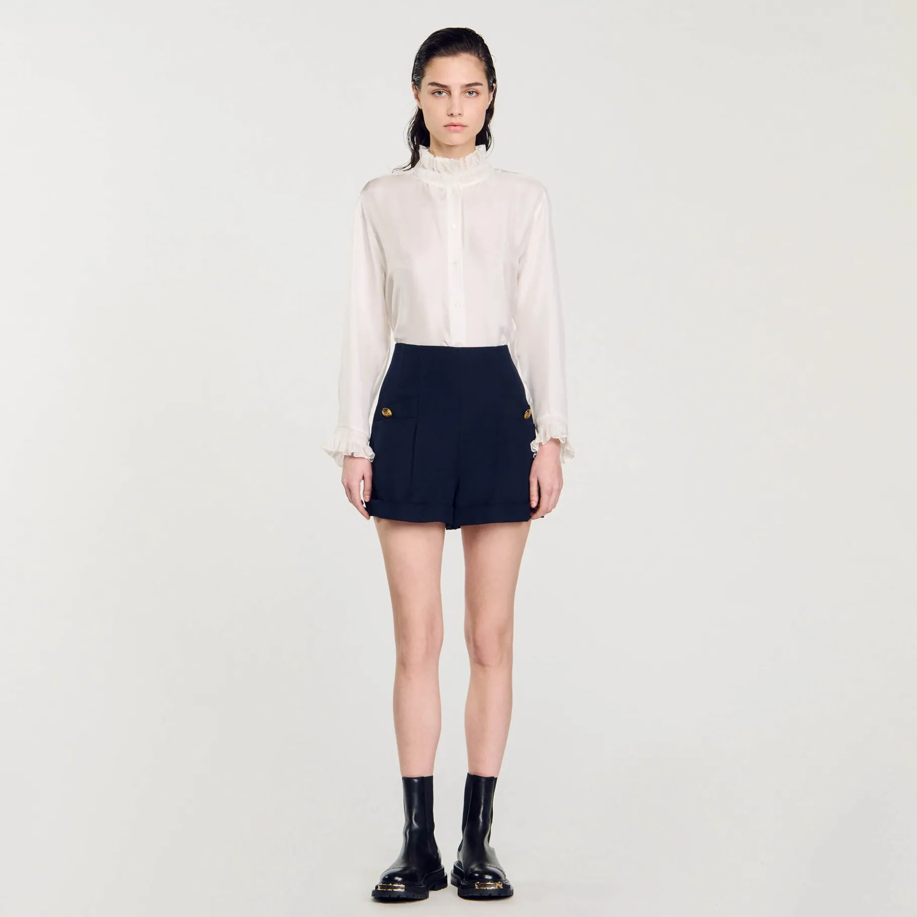 Sandro Paris Saias E Shorts-Shorts Com Bainha