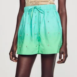 Sandro Paris Saias E Shorts-Shorts Com Strass