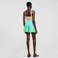 Sandro Paris Saias E Shorts-Shorts Com Strass