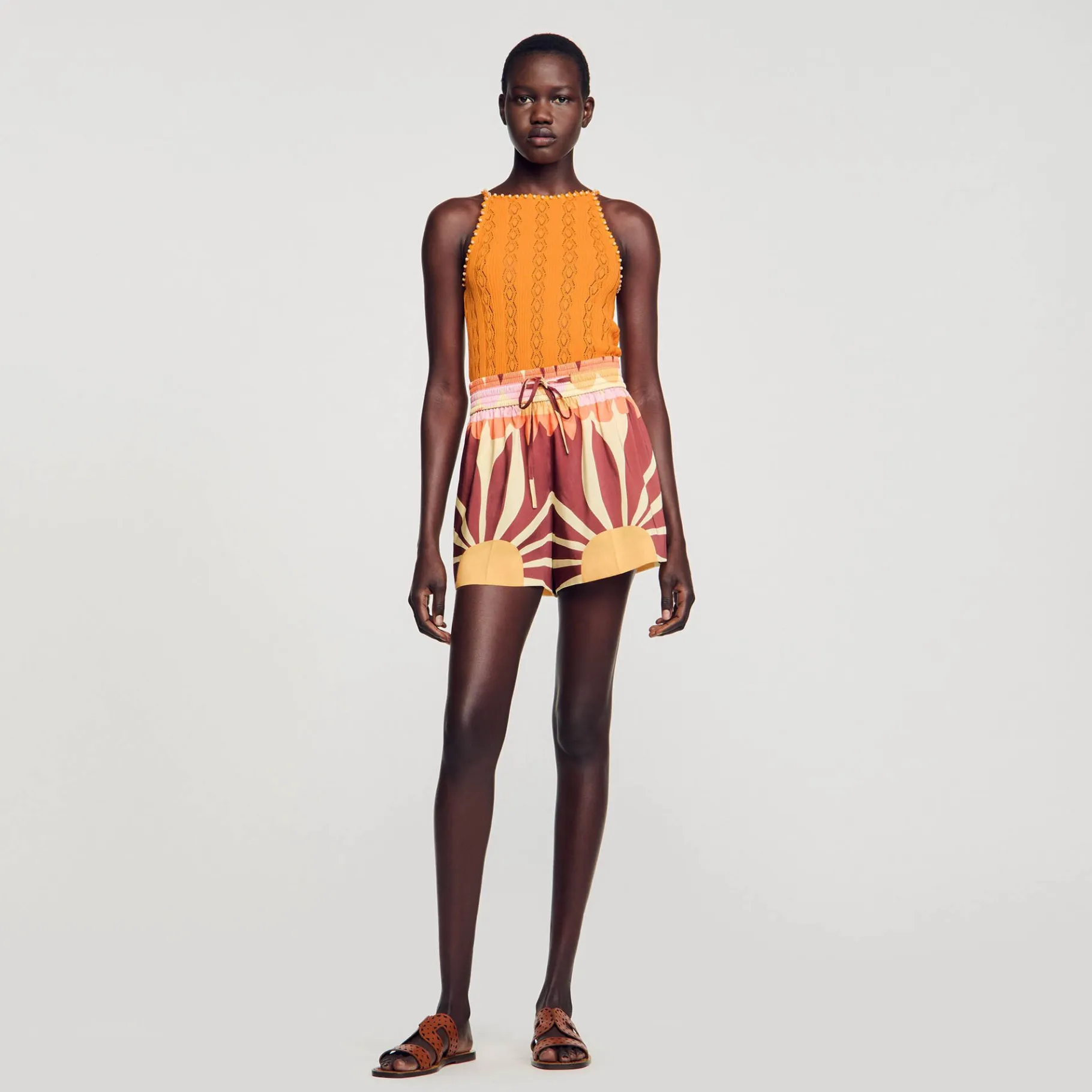 Sandro Paris Conjuntos-Shorts De Cetim Estampado