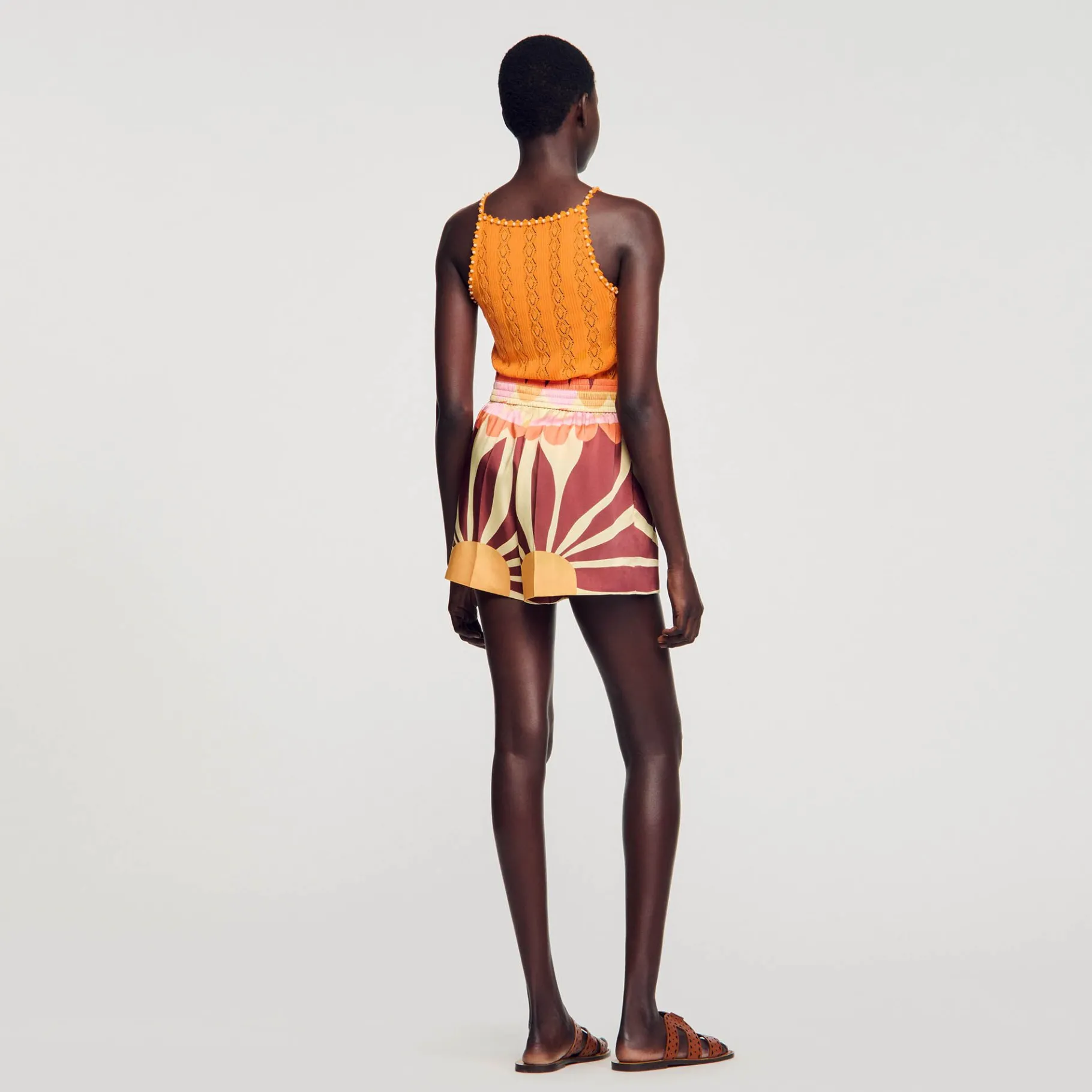 Sandro Paris Conjuntos-Shorts De Cetim Estampado