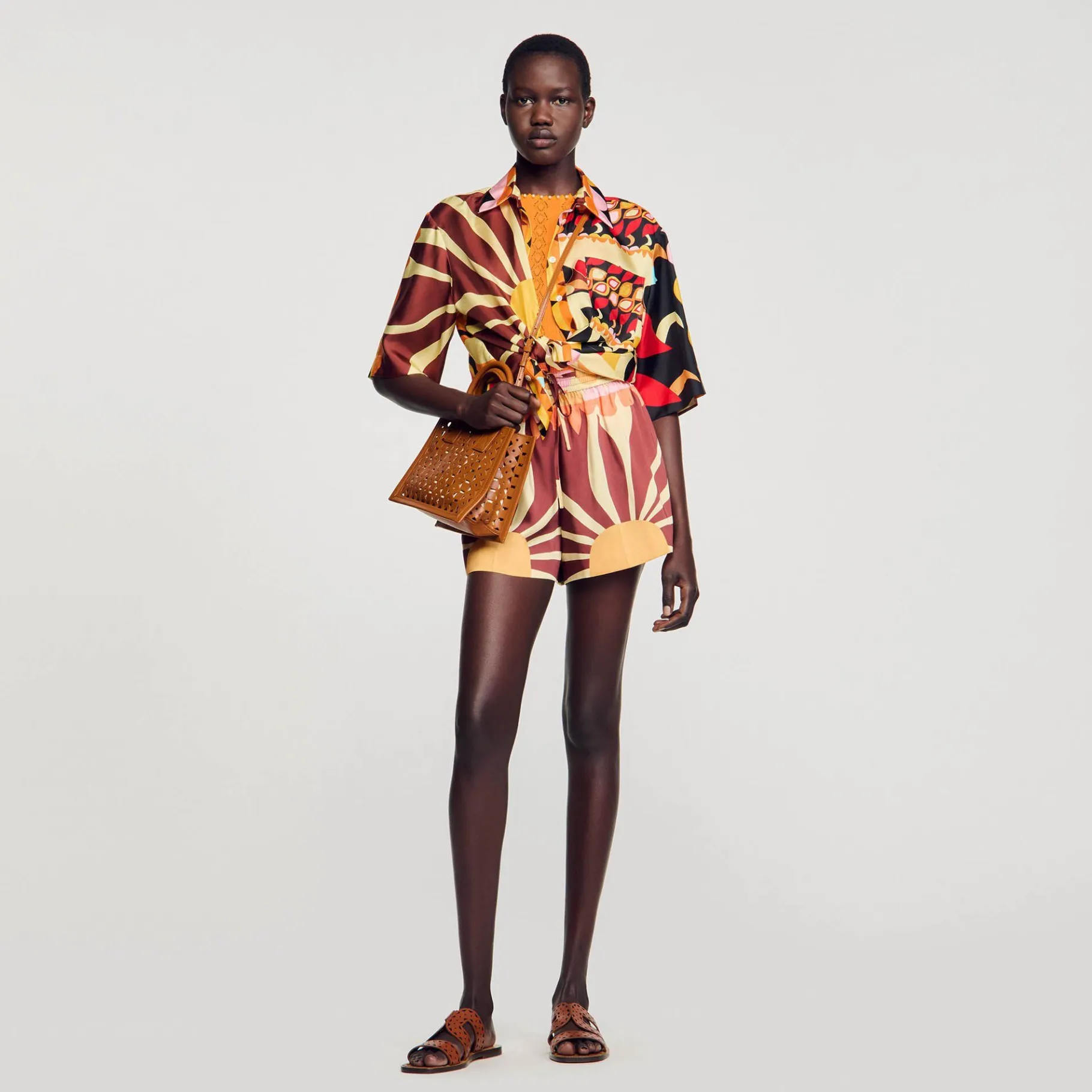 Sandro Paris Conjuntos-Shorts De Cetim Estampado