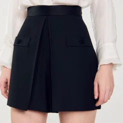 Sandro Paris Saias E Shorts-Shorts De Cintura Alta Com Botoes