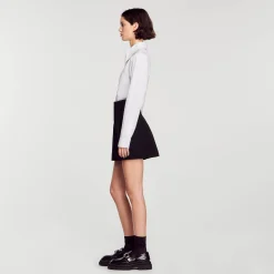 Sandro Paris Se Adequa-Shorts De Tweed Com Cintura Alta