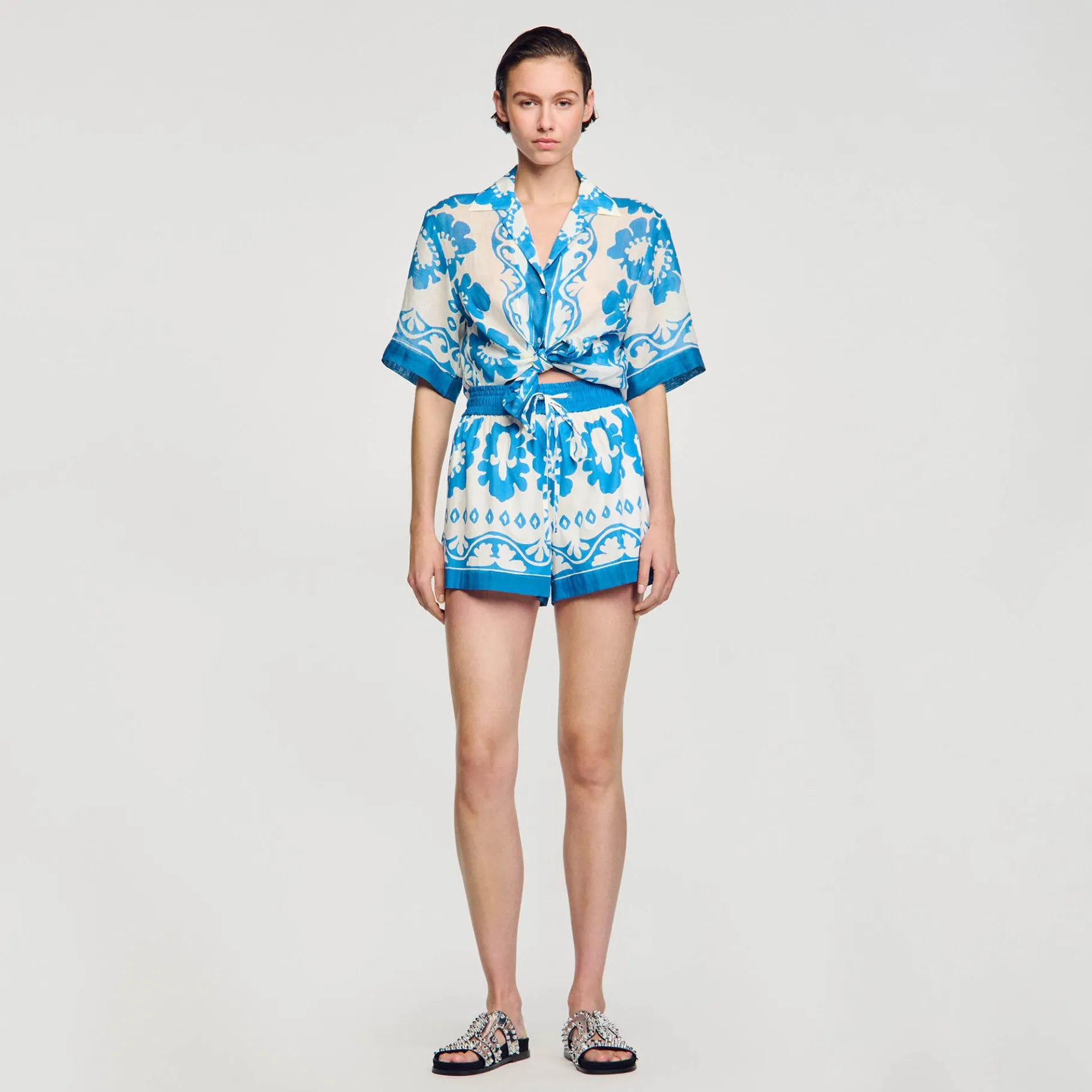 Sandro Paris Saias E Shorts-Shorts Largos E Estampados