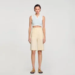 Sandro Paris Conjuntos-Sueter Cropped Listrado