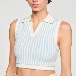 Sandro Paris Conjuntos-Sueter Cropped Listrado