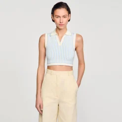 Sandro Paris Conjuntos-Sueter Cropped Listrado
