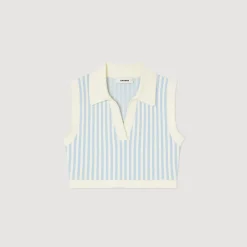 Sandro Paris Conjuntos-Sueter Cropped Listrado