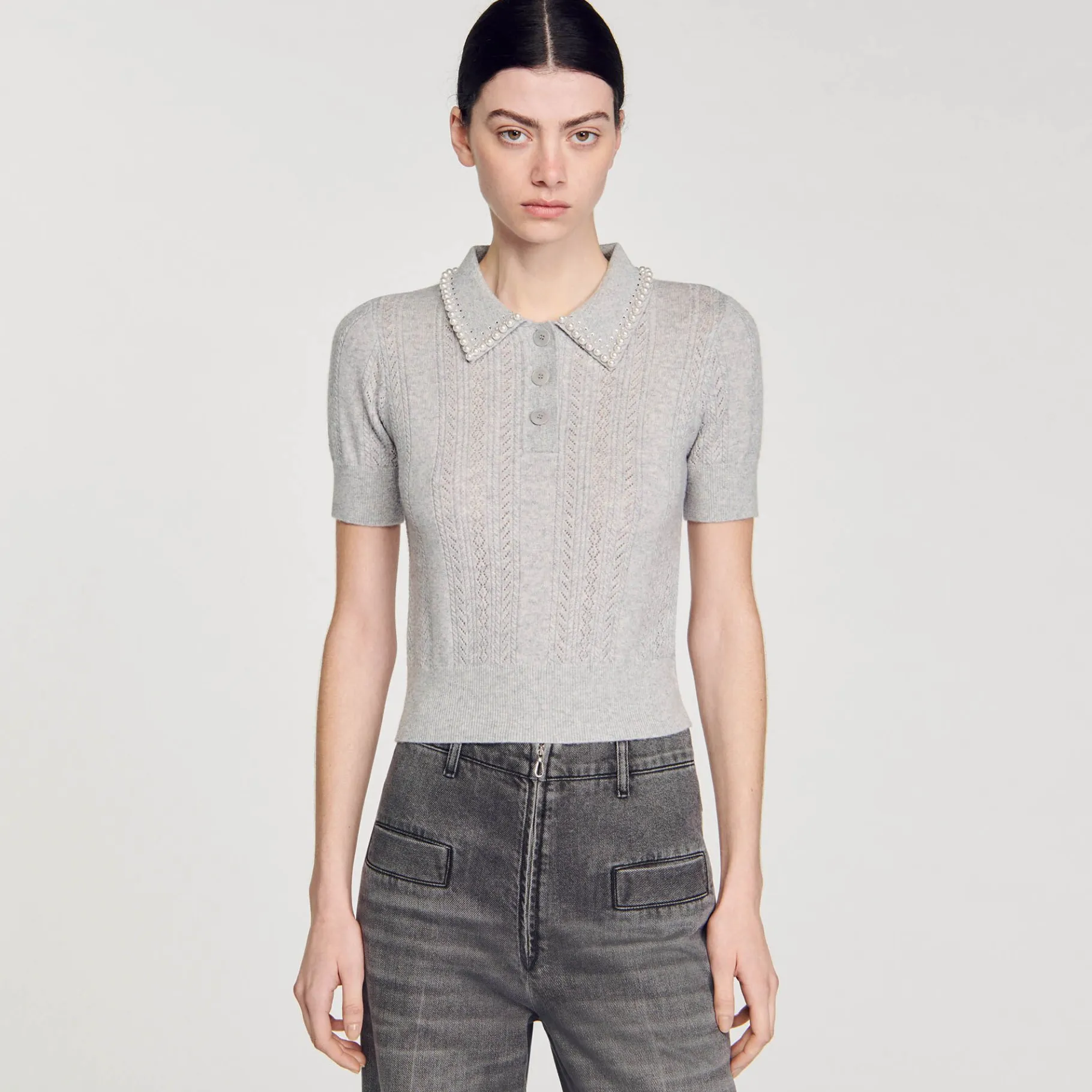 Sandro Paris Suéteres E Cardigans-Sueter Curto Tipo Polo