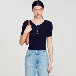 Sandro Paris Suéteres E Cardigans-Sueter De Malha Recortado