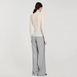 Sandro Paris Suéteres E Cardigans-Sueter Transparente Com Strass