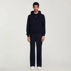 Sandro Paris Moletons E Jogging-Sweatshirt Masculina De Algodao Organico Bordado