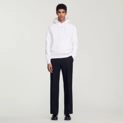 Sandro Paris Moletons E Jogging-Sweatshirt Masculina De Algodao Organico Bordado