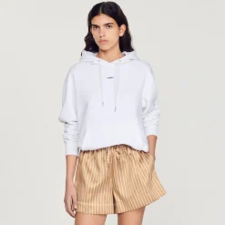 Sandro Paris Moletons E Jogging-Sweatshirt Masculina De Algodao Organico Bordado