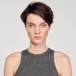 Sandro Paris Camisetas-Top Com Cavas Americanas