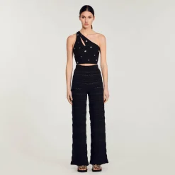 Sandro Paris Conjuntos-Top Cropped Assimetrico