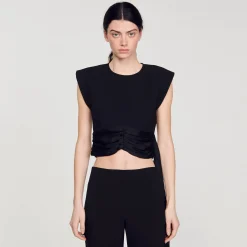 Sandro Paris Conjuntos-Top Cropped Com Alcas Assimetricas