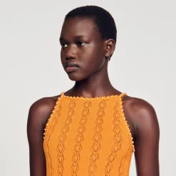 Sandro Paris Suéteres E Cardigans-Top De Malha Com Strass