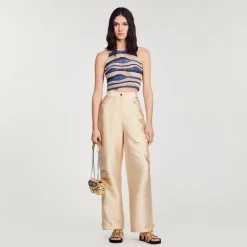 Sandro Paris Suéteres E Cardigans-Top De Malha Recortada