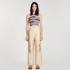 Sandro Paris Suéteres E Cardigans-Top De Malha Recortada