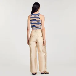 Sandro Paris Suéteres E Cardigans-Top De Malha Recortada