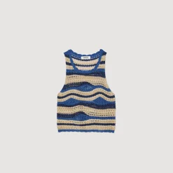 Sandro Paris Suéteres E Cardigans-Top De Malha Recortada